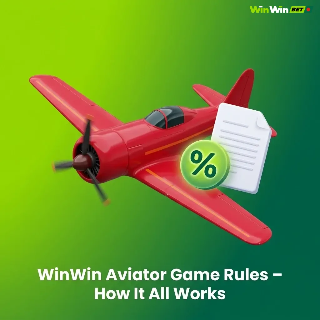 WinWin Aviator crash game rules showing multiplier climb, dual betting, auto cash-out, and bet limits from 10 BDT