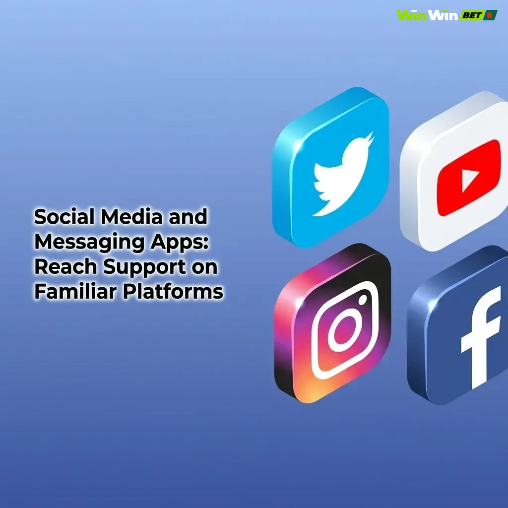 WinWin customer support available on Telegram, WhatsApp, Facebook Messenger, and Twitter for quick player assistance