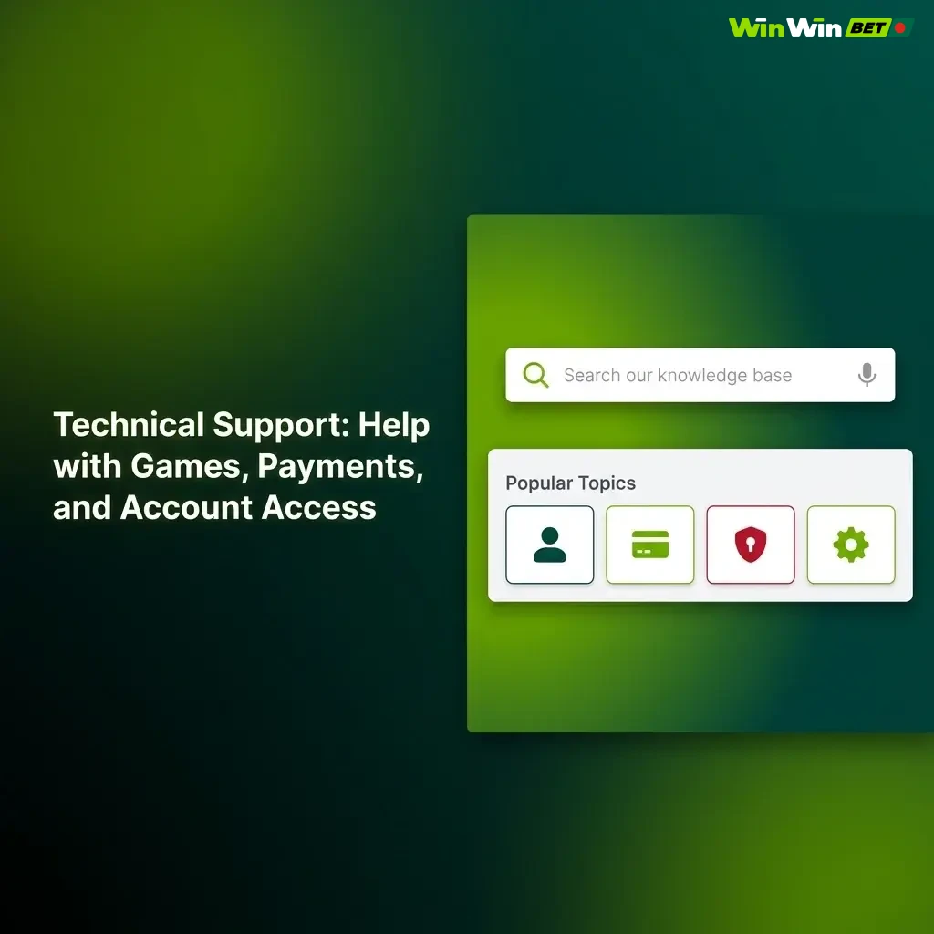 Technical support team helping with login failures, payment errors, game issues, and account access problems on WinWin platform