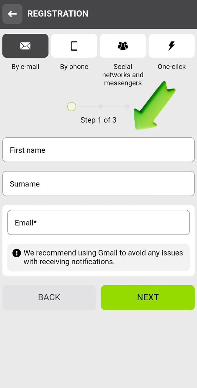 Provide your details on the WinWin site.