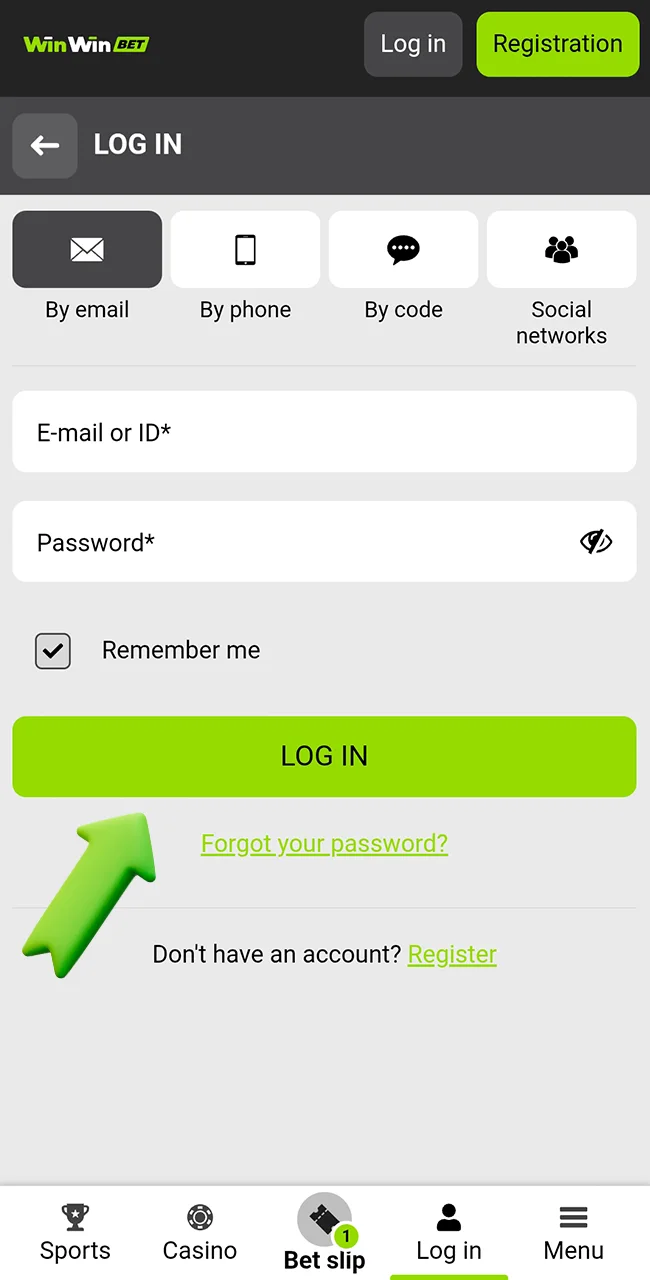 Start playing after login on the WinWin site.