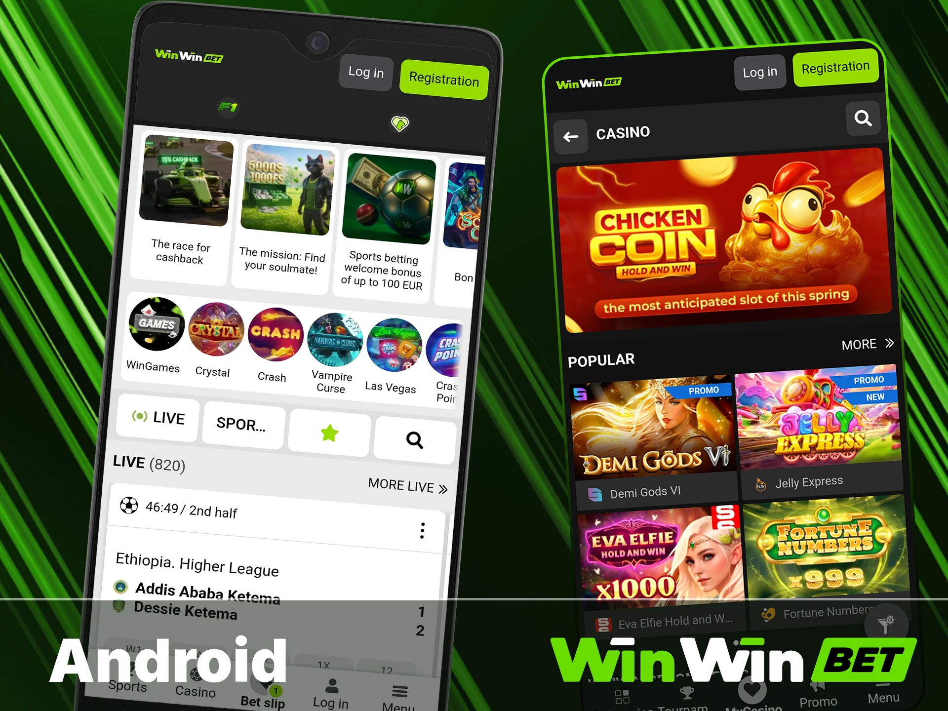 Get the Android app from the WinWin site.