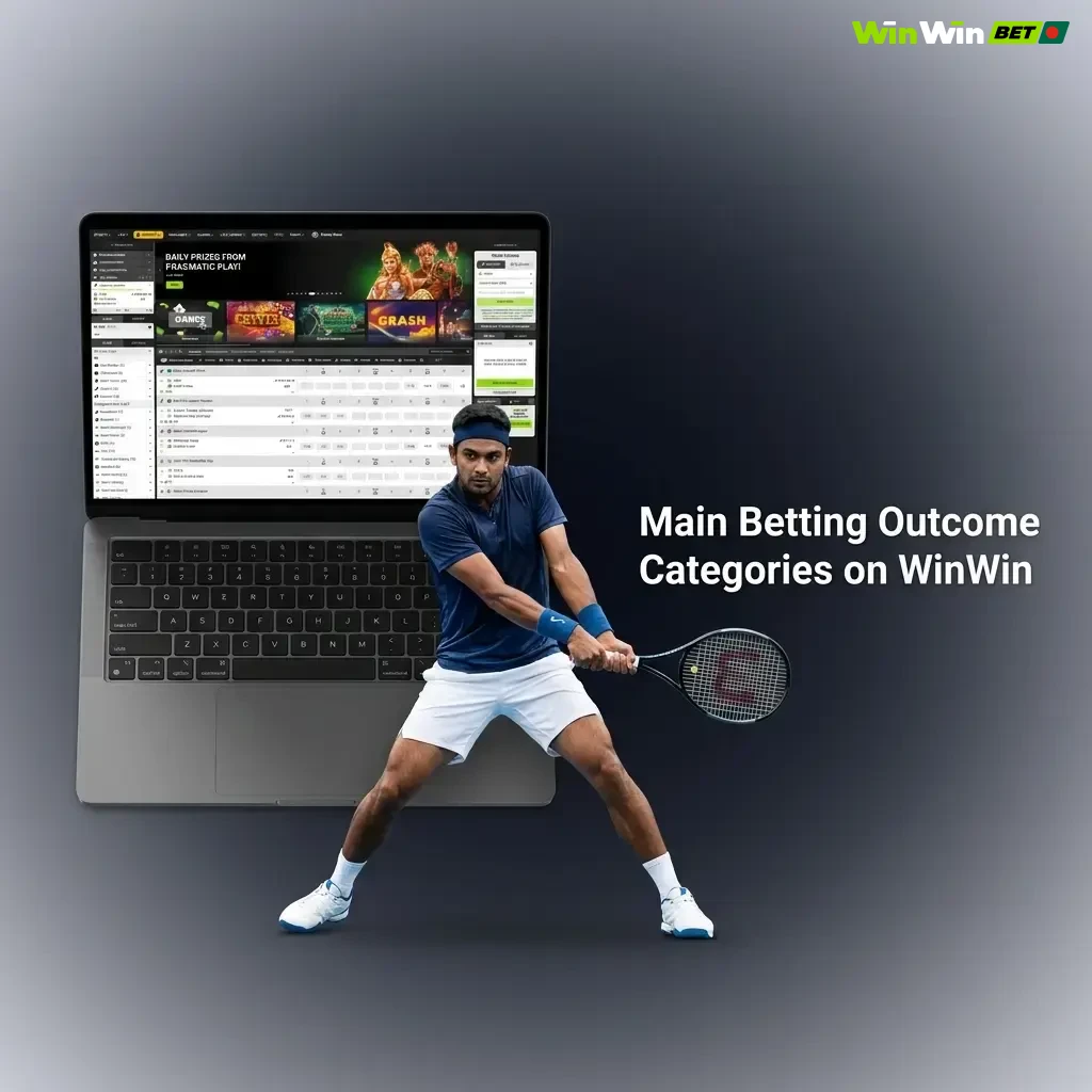 Sports betting outcome categories on WinWin platform showing primary market types and settlement rules for various sports bets